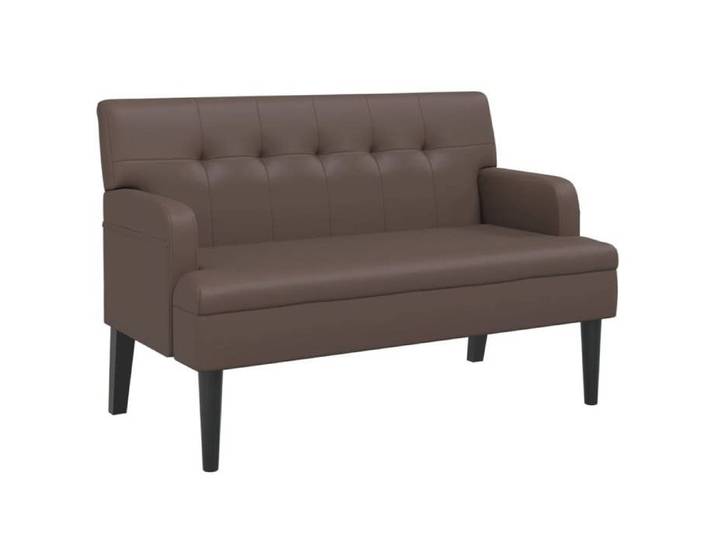 Prime Day - Banc avec dossier marron 112x65 5x75 cm similicuir - 112x65 5x75 cm