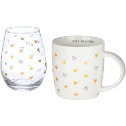 2er Set Tasse und Glas ""Mein Herzchen""