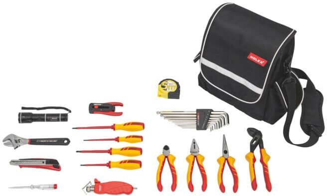 HOLEX Jeu de 24 outils d'électricien dans une sacoche d'électricien, Nombre de pièces : 24 (686013 24)