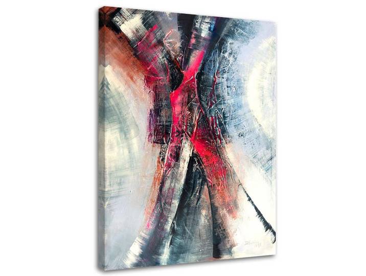 Feeby Leinwandbild Westlich über der Stadt 60x90cm, Grau, Abstrakt, Rechteckig, 60x90 cm, Bilder & Rahmen, Bilder, Leinwandbilder