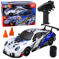Ferngesteuertes Drift-Auto RC mit austauschbaren Rädern, Allradantrieb, blau, Maßstab 1:24