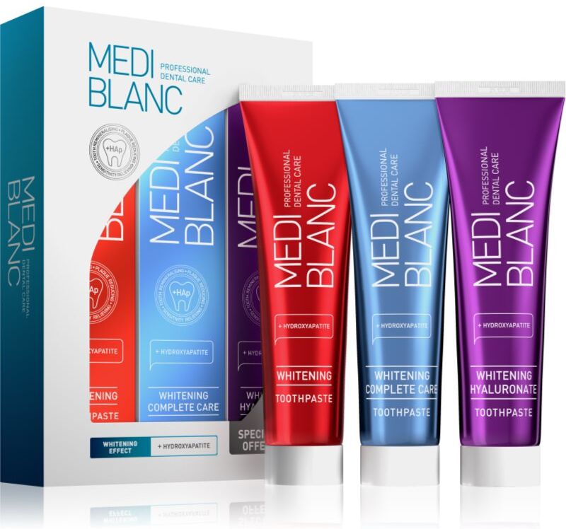 MEDIBLANC Whitening Toothpastes Set ensemble effet blancheur 3x100 ml