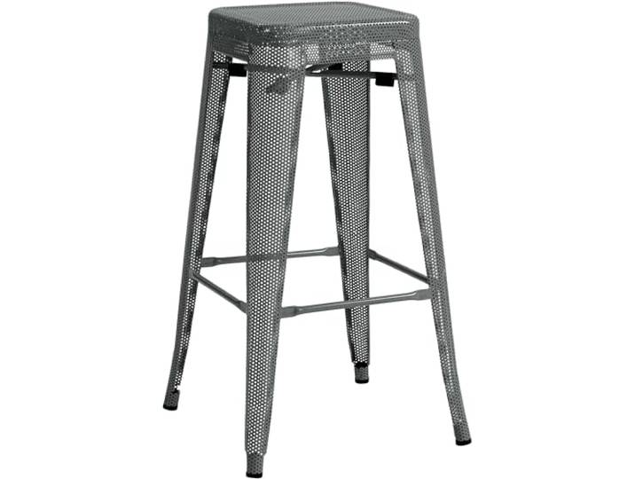 CLP Barhocker Fletcher I Tresenhocker, Stapelbar Mit Bodenschonern Und Fußstütze I Bistrohocker Mit 77 cm Sitzhöhe Aus Metall, Farbe:grau