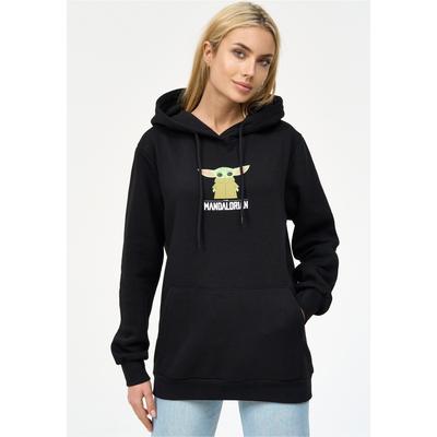Kapuzensweatshirt RECOVERED "Star Wars The Mandalorian Baby Yoda", Damen, Gr. L, schwarz, 100% Baumwolle, bedruckt, normal, Rundhals, Sweatshirts, im zeitlosen Design