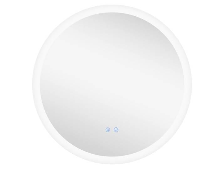 ComfortXL Badezimmerspiegel De-15127 mit 3 LED-Farben und dimmbarer Helligkeit Grau, Silberfarben, Glas, 60x3x60 cm, Badezimmer, Badezimmerspiegel, Badspiegel