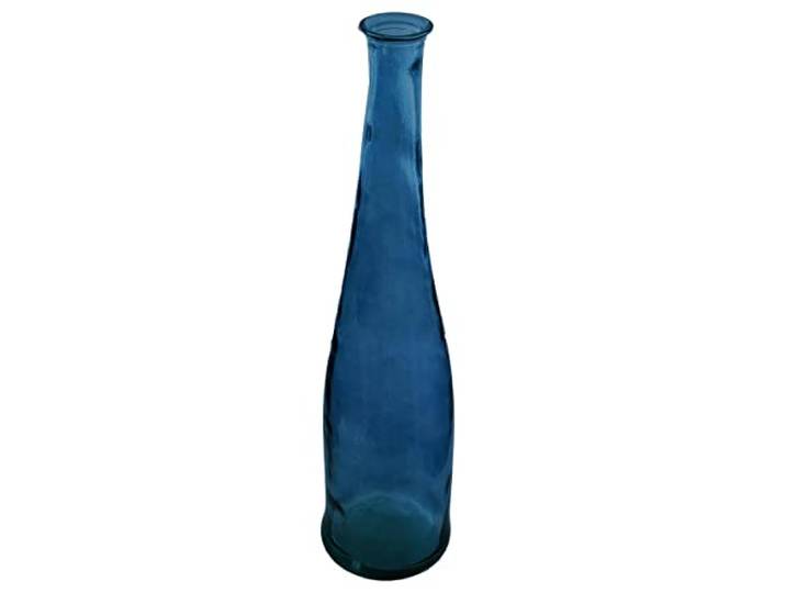 Atmosphera - Lange Vase - recyceltes Glas - sturmblau H 80 cm - Blau