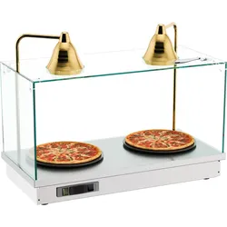 Einbauheizplatte für Buffet & Speisenausgabe mit 2 Wärmelampen | 900x440x700 mm