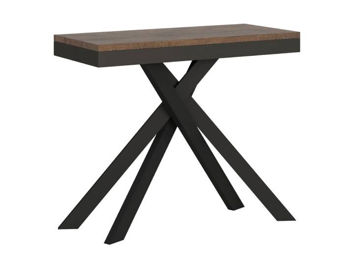Console extensible 90x40/300 cm effet bois noyer