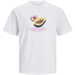 Jack & Jones Herren Rundhals T-Shirt JORTAMPA AOP BRANDING - Relaxed Fit - Laurel Wreath 12252173 - XL
