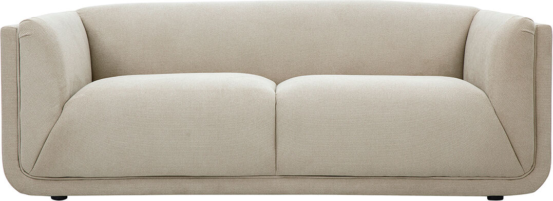 Miliboo 3-Sitzer Designsofa in beige Samtvelours-Effekt Stoff HOSBO
