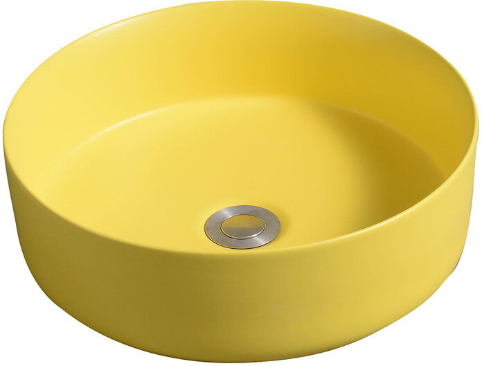 Brayden Studio 7844 Ceramic 35cm Vert Round Countertop Basin Yellow 36mm W