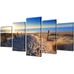 vidaXL Bilder Dekoration Set Strand 100 x 50 cm