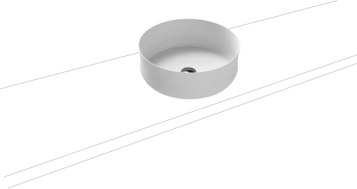 Kaldewei Ming  Waschtischschale 913306003715 cataniagrau matt Perl-Effekt, d= 40cm, ohne Überlauf, Schallschutz