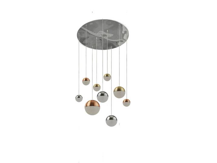Led-Hängeleuchte Planets, Chromfarben, Metall, Glas, 153 cm, Lampen & Leuchten, Innenbeleuchtung, Hängeleuchten, Pendelleuchten
