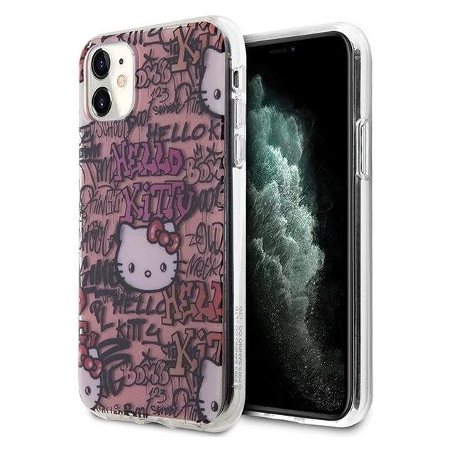 Hello Kitty HKHCN61HDGPTP iPhone 11 / Xr 6.1" różowy/pink hardcase IML Tags Graffiti (Apple iPhone 11) (1696244904)