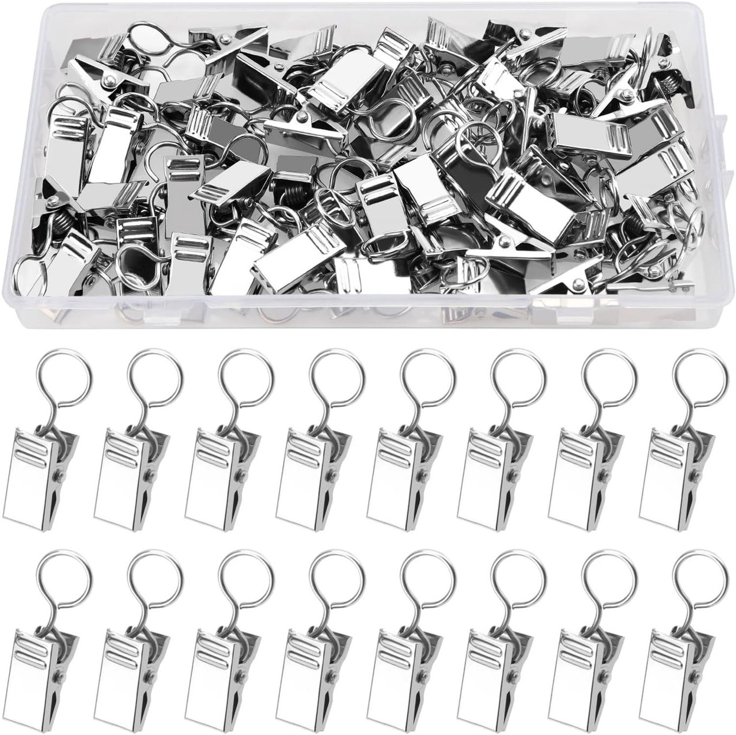 50 Stuks Metalen Gordijnclips Ophanghaken voor Slaapkamer en Badkamer