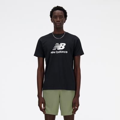 T-Shirt NEW BALANCE "SPORT ESSENTIALS LOGO T-SHIRT", Herren, Gr. M, schwarz, Obermaterial: 100% Baumwolle, normal, Rundhals, Shirts T-Shirt, sportliches T-Shirt, mit Kurzarmdesign, ohne Verschluss, aus Baumwolle