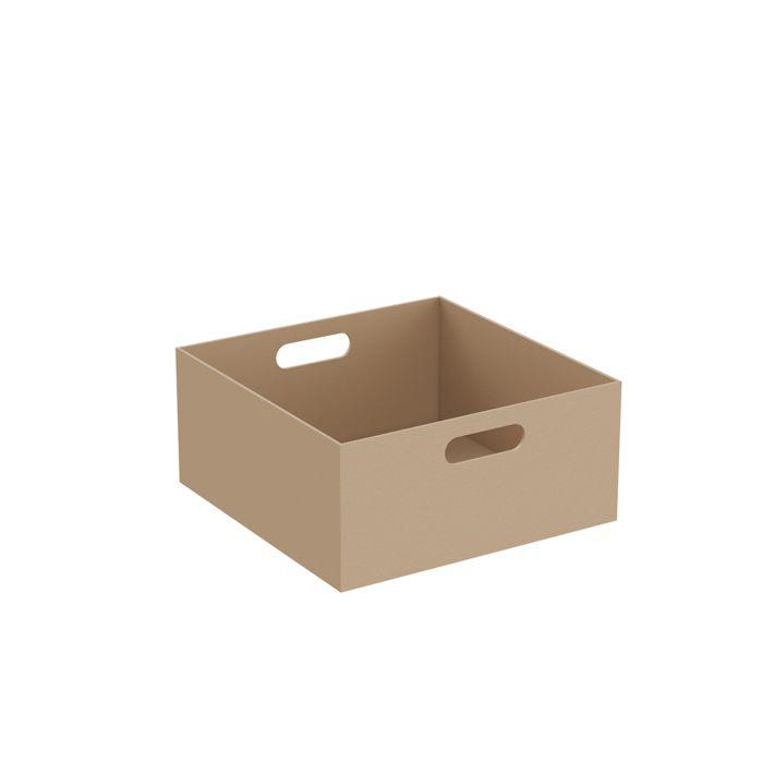 Vitra Equal Leder-Box 64113 35 x 35 x 16 cm, 2 Grifflöcher, beige