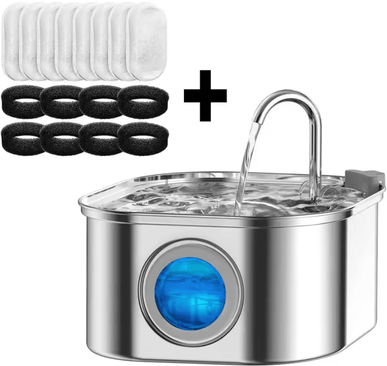 Inspire Curations ClearFlow Smart Stainless Steel Cat Water Fountain combination B