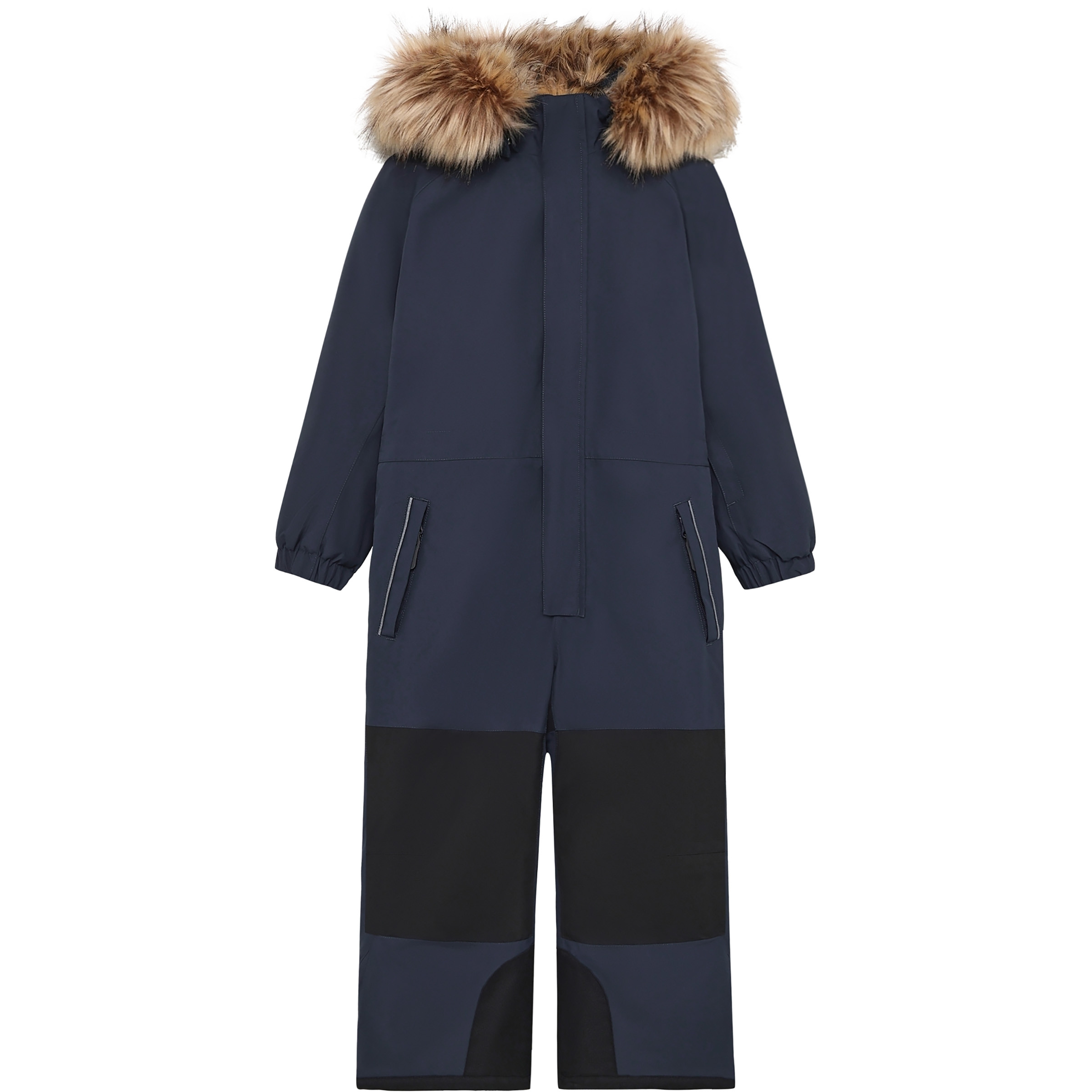 Color Kids Contrast & Fur Schneeanzug Kinder Overalls blau Größe 128 Skifahren Isolierend Wasserabweisend