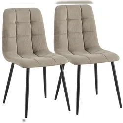 CLP 2er Set Esszimmerstühle Antibes Cord Cord HBT: 84x45x55 cm taupe