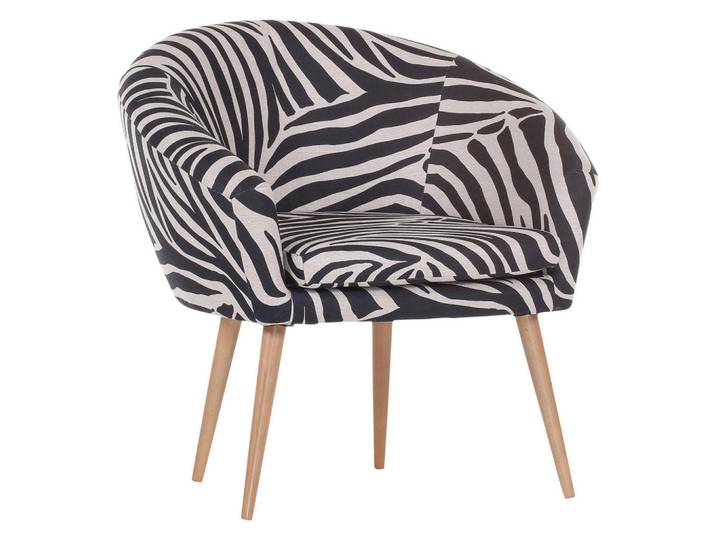 Livetastic Sessel, Schwarz, Weiß, Holz, Buche, massiv, Animalprint, 73x73x66 cm, Made in EU, Wohnzimmer, Sessel, Sonstige Sessel