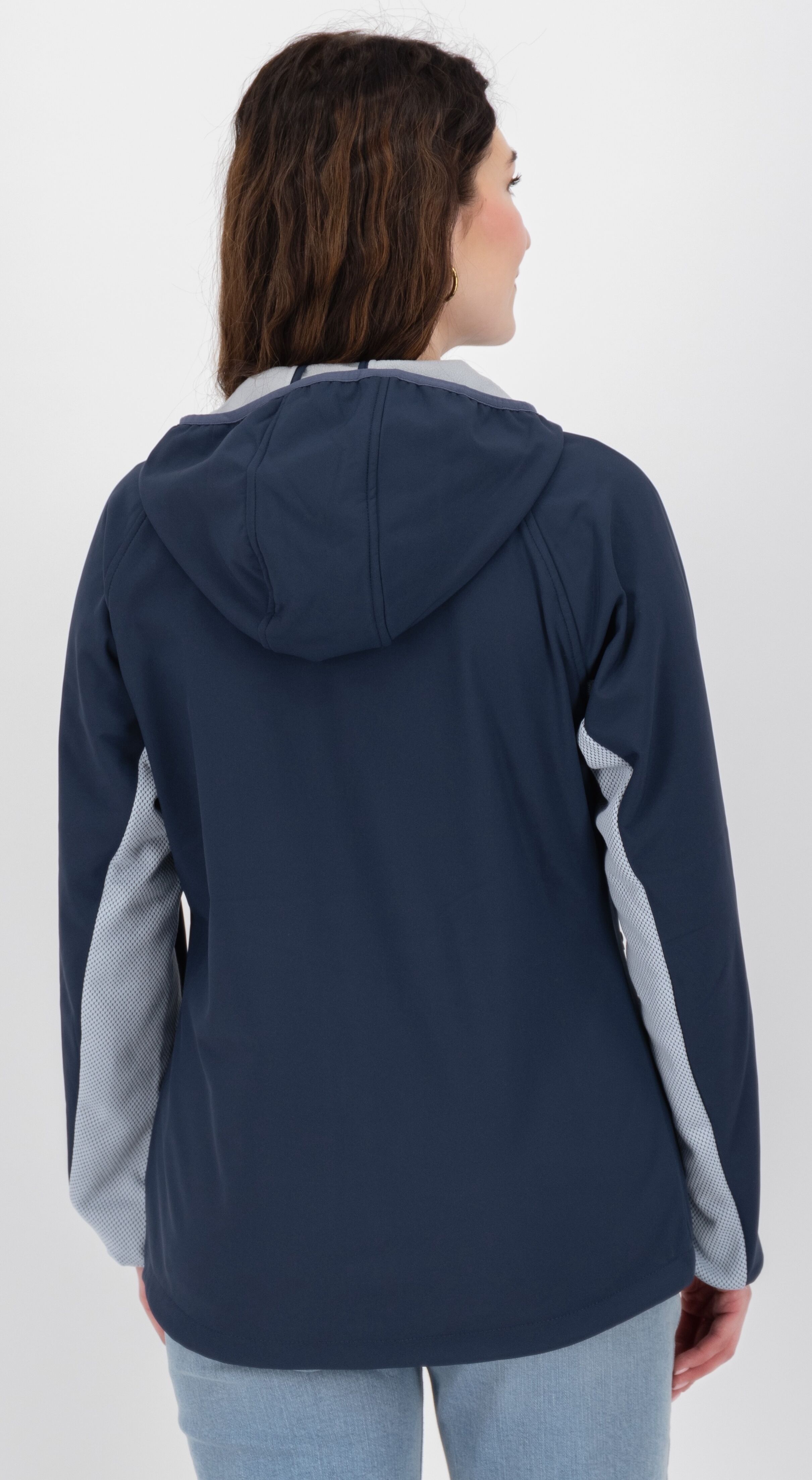 Softshelljacke LPO "PIARA II WMN", Damen, Gr. 44L, blau (navy), Softshell, 92% Polyester, 8% Elasthan, regular fit hüftbedeckend, Jacken Softshelljacke navy 44L