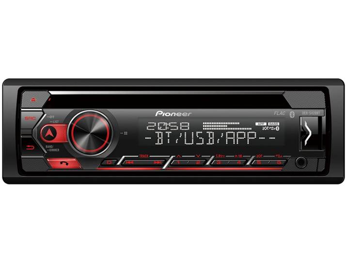 Pioneer DEH-S420BT - 1-DIN Bluetooth autoradio - 13-bands EQ - Rood Zwart