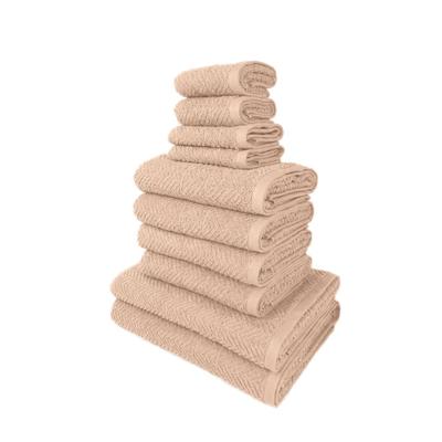 Handtuch Set OTTO HOME "Inga mit Struktur, Duschtücher, Handtücher, Gästetücher, Seiftücher", grün (beige), 10, Frottier, Frottier, Obermaterial: 100% Baumwolle, Handtuch-Sets, Strukturierte Handtücher mit Bordüre, 100% Baumwolle, einfarbig, weich