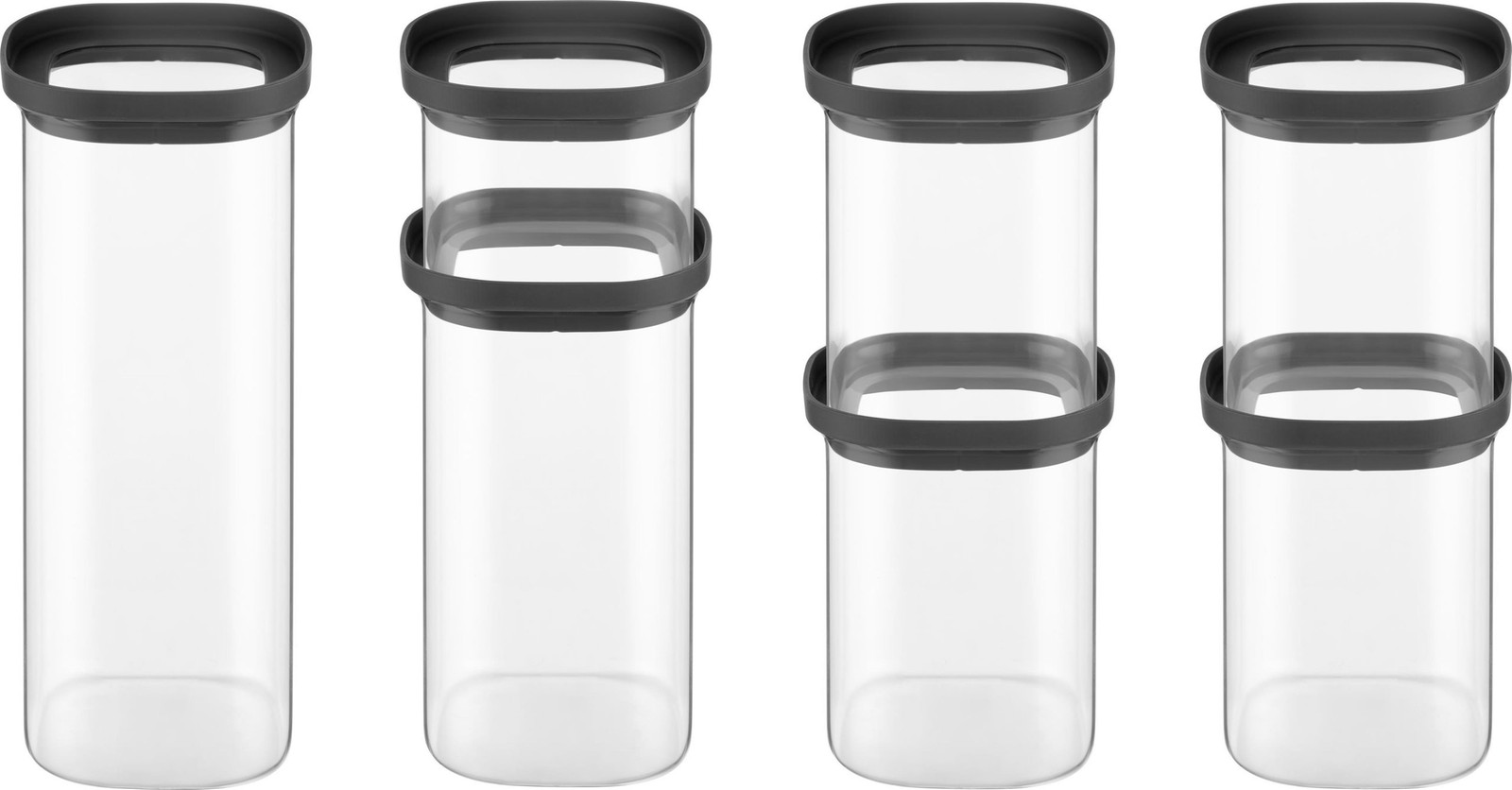 Siguro Sada Set Voedselopslagcontainers, 7 stuks, 0,5 l + 4 x 1 l + 1,5 l + 2 l