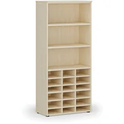 Sortierregal PRIMO WOOD, 800 x 420 x 1781 mm, 18 Fächer, Birke