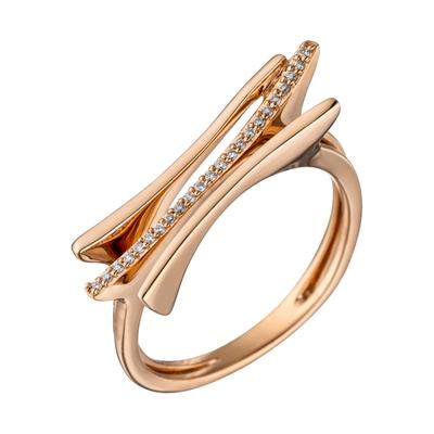 Diamantring JOBO "Ring Roségoldring" Gr. 50, rosa (roségold 585), Fingerringe, Damen, 50, SI = kleine Einschlüsse, Diamanten Roségold 585, Diamanten, Roségold 585, Diamantring, 585 Roségold mit 23 Diamanten