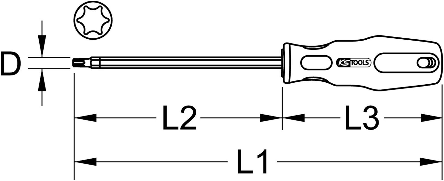 KS Tools BERYLLIUMplus Schraubendreher TX T6 (962.0931)