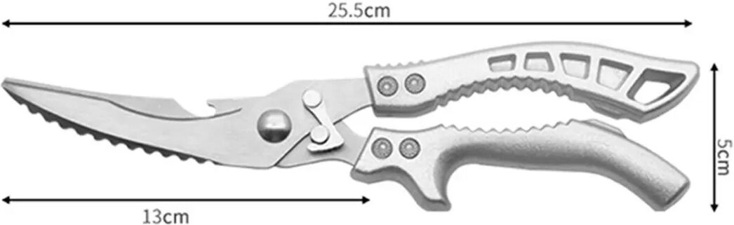 INF Multifunktionale Küchenschere - Robuste Geflügelschere mit Verriegelungsmechanismus