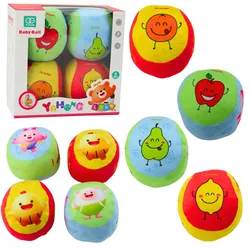 Set weiche Bälle für Kleinkinder, bunte Früchte, 4-tlg