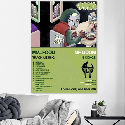 Inspire Curations MF DOOM Album Cover Canvas Poster Hip Hop Wall Art For Room & Studio Decor z9 50x70cm No Frame