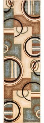 "Well Woven Modern Geometric Abstract Shapes Red Oversized Runner Rug - 2'7"" x 10'"