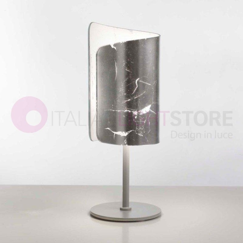 Papiro Lampada Da Tavolo Moderna Con Vetro Curvato
