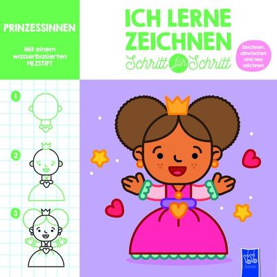 Ich lerne zeichnen - Schritt für Schritt: Prinzessinnen, Taschenbuch von , YoYo Books, 978-94-6505-330-1