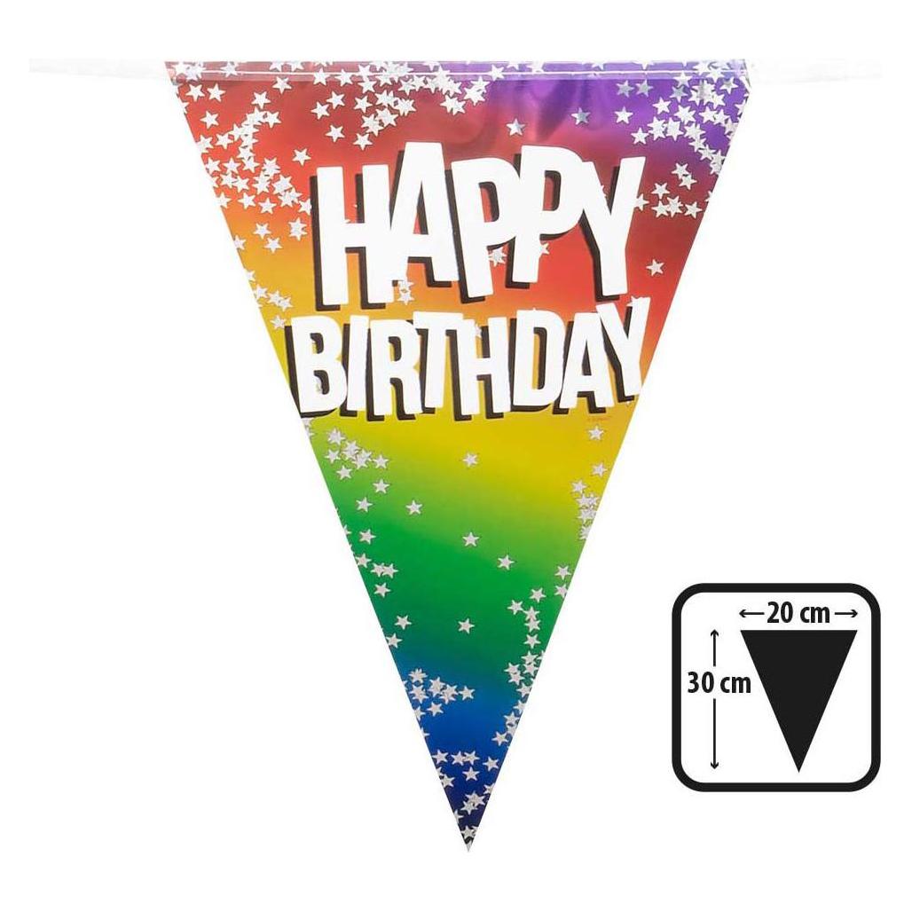 Boland Folien Wimpelkette Happy Birthday 6m (1 Stk.) (30282)