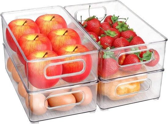 Unyqoos Stapelbare Transparante Koelkastorganizer Containers