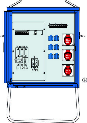 AS Schwabe V-E 2 44 kVA Baustromverteiler 61842 400V 63A