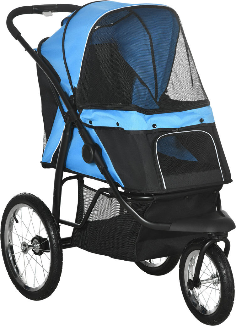 PawHut Foldable Pet Jogger Stroller Black;Blue 271.78cm H X 147.32cm W X 281.94cm D