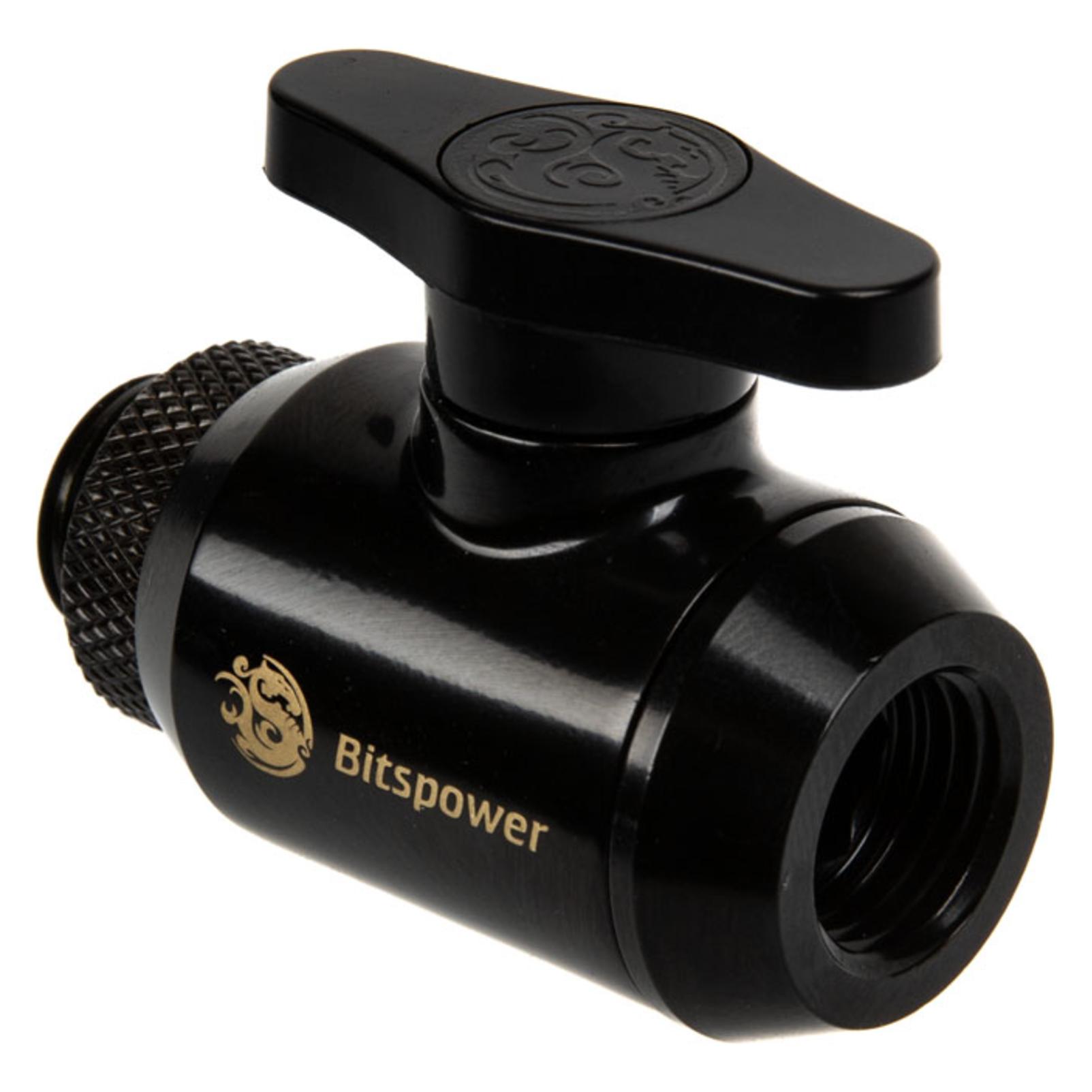 Bitspower Absperrhahn 1x IG 1/4 Zoll & 1x G1/4 Zoll AG, drehbar (BP-MVVFRGIG14-MBKBK)
