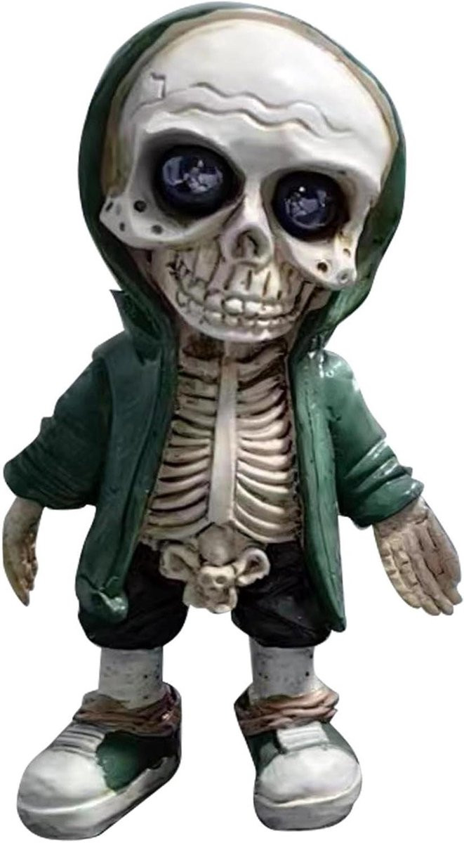 Skelet Beeld Schedel Decoratie Zwart Breedte: 12 cm