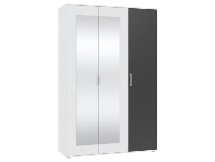 Drehtürenschrank 135/210/52 cm Anthrazit, Weiss