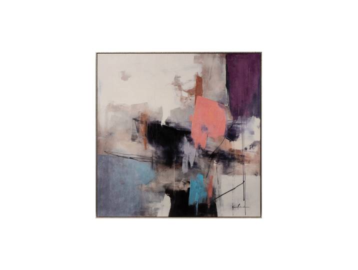 Handgemaltes, gerahmtes Bild „Pink meets Blue“ 80 x 80 cm Multicolor Crea Collection
