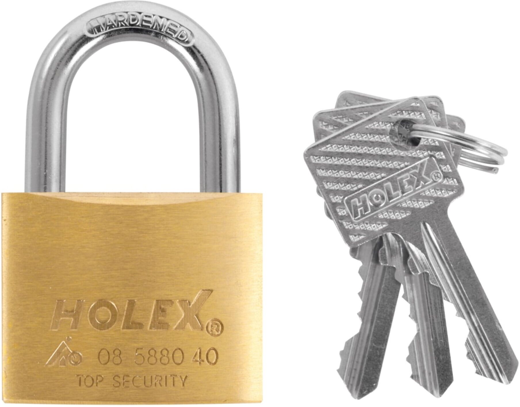 HOLEX Zylinderschloss verschiedenschließend Messing 40 mm (085880 40)