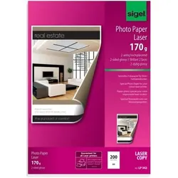Laser-Fotopapier A4 170g beidseitig bedruckbar hochglänzend 200 Blatt