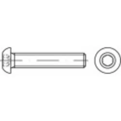 TOOLCRAFT 148134 Linsenschrauben M10 16mm Innensechskant Stahl 200St.
